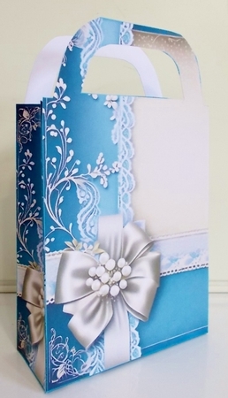 Blue floral lace gift bag 5 by Pam Stubley