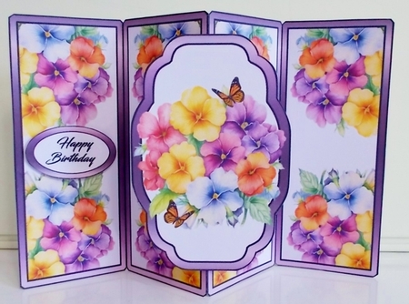 Gate fold pop-out Pretty primroses by Pam Stubley