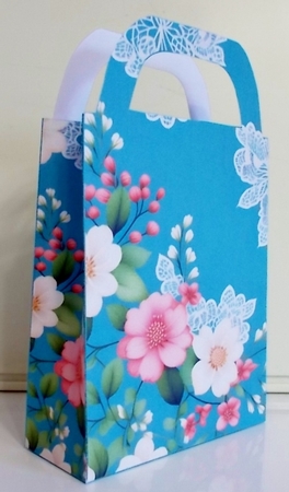Blue multi floral gift bag 4 by Pam Stubley