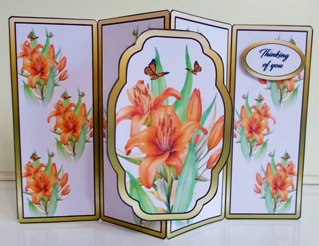 Gate fold pop-out Orange Lilies  by Pam Stubley