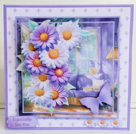 Daisy Cottage - Decoupage Card Mini Kit by Pam Stubley