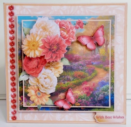 Flower Path - Decoupage Card Mini Kit by Pam Stubley