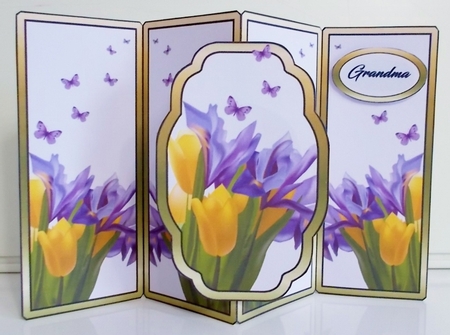 Gate fold pop-out Tulips & Irises by Pam Stubley