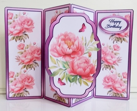 Gate fold pop-out Pretty Peonies by Pam Stubley