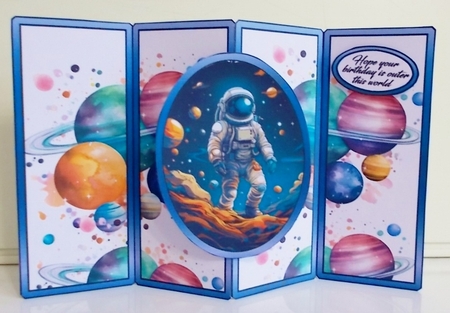 Gate fold Cosmic Birthday by Pam Stubley