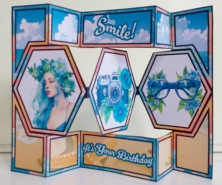 Smile! Its Your Birthday Hexagon Shutter Card by Pam Stubley