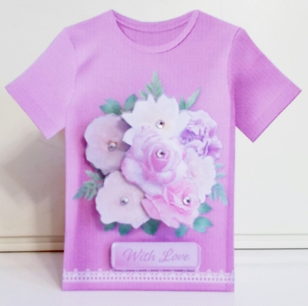 Lilac and White Flowers - Tee Shirt Card Mini Kit by Pam Stubley