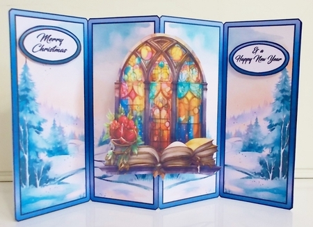 Gatefold pop-out Church window by Pam Stubley