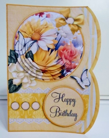 Yellow Blooms - Double Rounded Edge Card Mini Kit by Pam Stubley