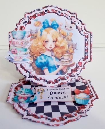Meet Me in Wonderland 1 Shaped Easel by Pam Stubley