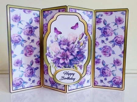 Gate fold pop-out Purple Flowers by Pam Stubley