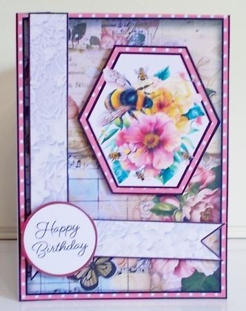 Busy In The Flowers Hexagon Popout Card by Pam Stubley