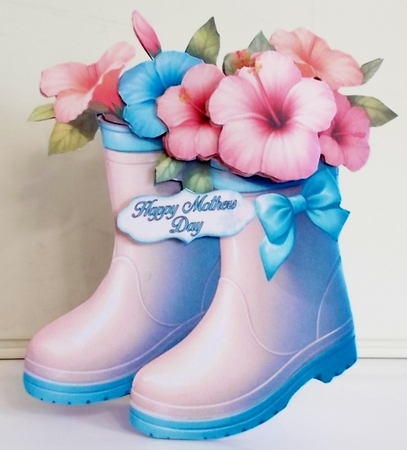 Turquoise Wellies 2 Shaped Tent Fold Mini Kit by Pam Stubley