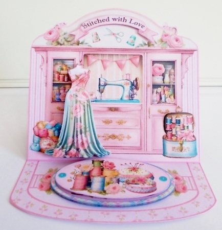 Thimbles & Threads Easel Card  by Pam Stubley