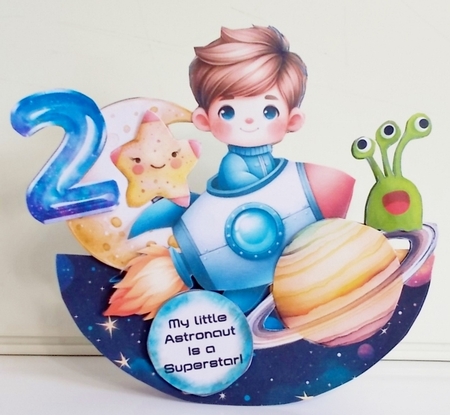 The Little Astronaut 1 XL Rocker Card  by Pam Stubley