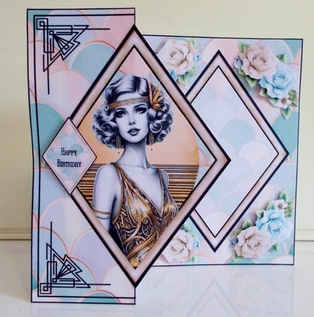 Art Deco Fold Back Card 03 Mini Page Kit by Pam Stubley