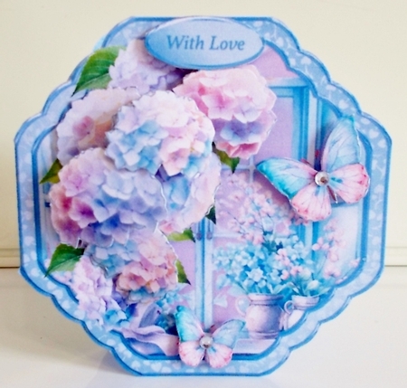 Pretty Hydrangeas - 5in x 5in Card Mini Kit by Pam Stubley