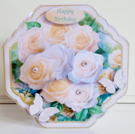 Yellow and White Roses - 5in x 5in Card Mini Kit by Pam Stubley