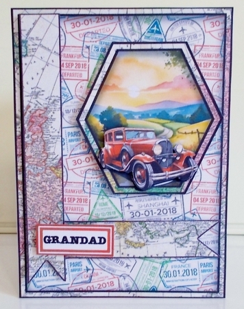 A Countryside Drive Hexagon Popout Card by Pam Stubley