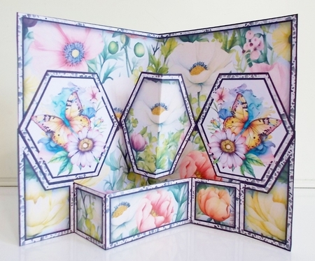 Butterflies & Lace Hexagon Popout Card by Pam Stubley