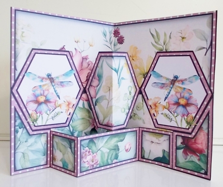 Dotty Dragonfly Hexagon Popout Card by Pam Stubley