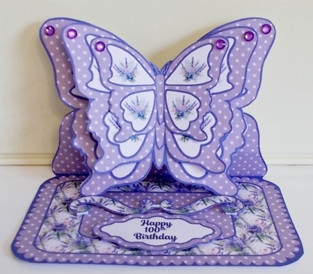 Lovely Lavender Butterfly Easel Card by Pam Stubley