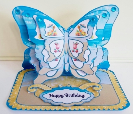 Cocktails on the Beach Butterfly Easel Card by Pam Stubley