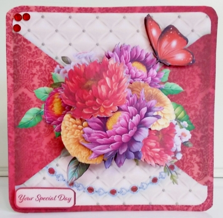 Colourful Bouquet - Mock Wrap Card Mini Kit by Pam Stubley