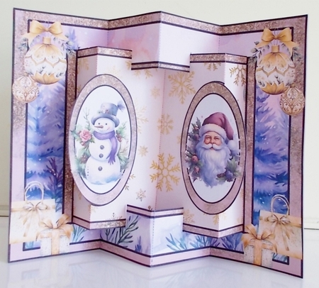 Homely Lavender Christmas Double Concertina Pop-out by Pam Stubley