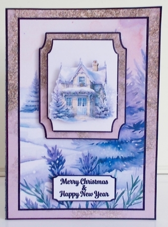 Homely Lavender Christmas Double Concertina Pop-out by Pam Stubley