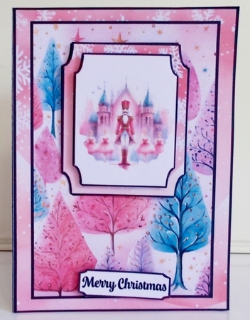 Pink Nutcracker Christmas Double Concertina Pop-out by Pam Stubley