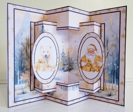 Homely Gold Christmas Double Concertina Pop-out by Pam Stubley