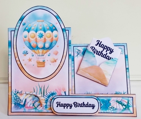 Beach Balloon Side Stepper Card by Pam Stubley