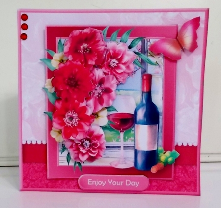 Wine Time - Decoupage Card Mini Kit by Pam Stubley