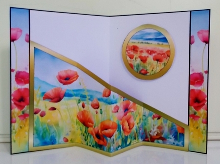 Diagonal pop-out Poppy Field by Pam Stubley