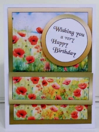 Diagonal pop-out Poppy Field by Pam Stubley