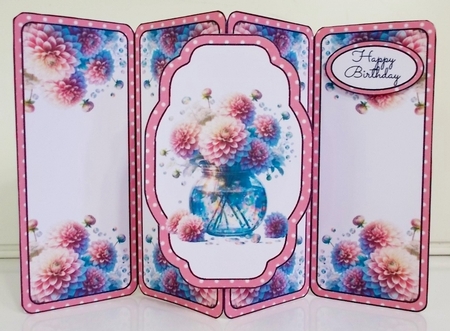 Pretty Crysanthemums Gatefold Popout Card by Pam Stubley