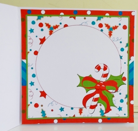 Candy Cane 7.5 Inch Square Christmas Insert by Pam Stubley