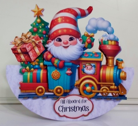 All Aboard for Christmas 2 XL Rocker Card  by Pam Stubley