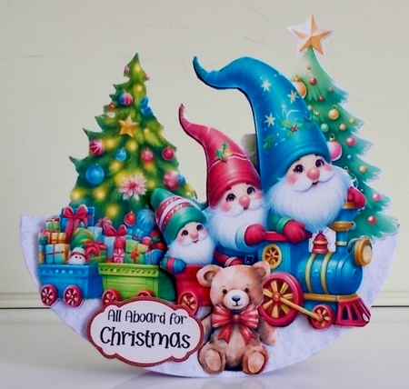 All Aboard for Christmas 5 XL Rocker Card  by Pam Stubley