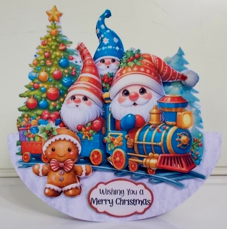 All Aboard for Christmas 8 XL Rocker Card  by Pam Stubley