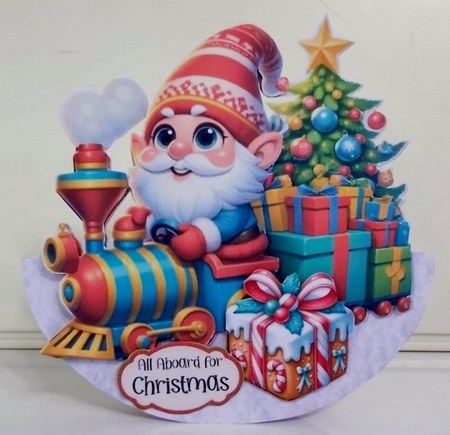 All Aboard for Christmas 9 XL Rocker Card  by Pam Stubley
