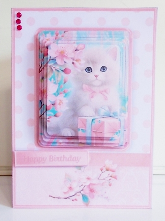 Kittys Present - A5 Pyramid Card Mini Kit by Pam Stubley