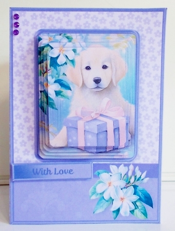 Puppys Present - A5 Pyramid Card Mini Kit by Pam Stubley