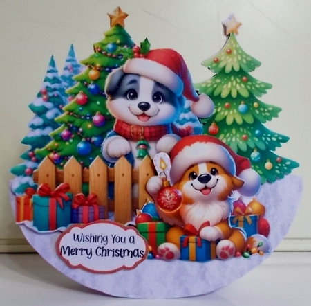 Paws for Christmas 2 XL Rocker Card  by Pam Stubley