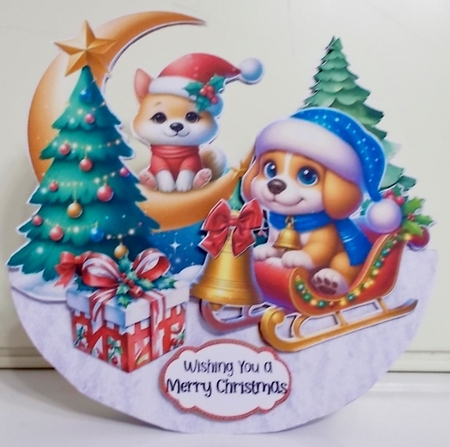 Paws for Christmas 4 XL Rocker Card  by Pam Stubley