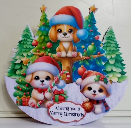 Paws for Christmas 5 XL Rocker Card  by Pam Stubley