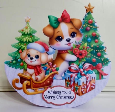 Paws for Christmas 6 XL Rocker Card  by Pam Stubley