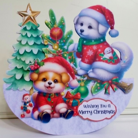 Paws for Christmas 9 XL Rocker Card  by Pam Stubley