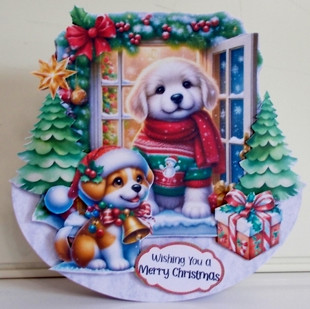 Paws for Christmas 11 XL Rocker Card  by Pam Stubley